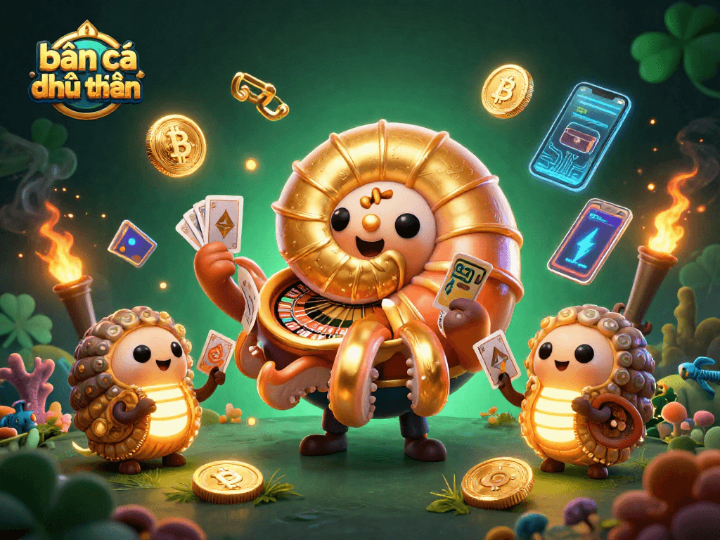 Experience thrilling bắn cá đổi thưởng action with vibrant sea creatures and glowing gold elements.