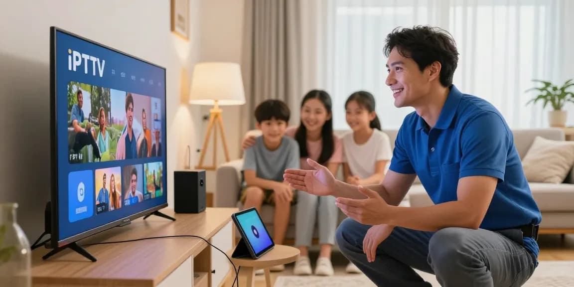 IPTV service setup by trusted local professional in a modern home environment.