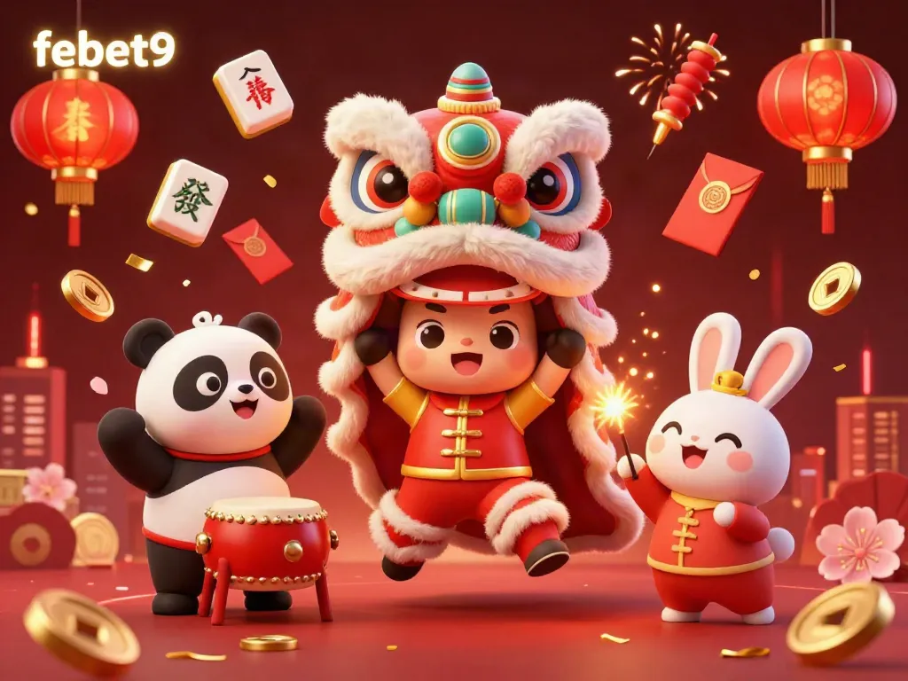 Experience exhilarating gaming moments with febet9 as festive characters perform at a lively casino event.