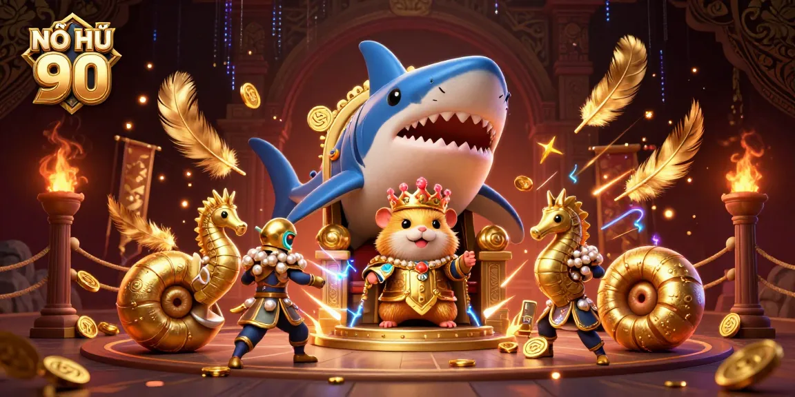 Engage with the thrilling NỔ HŨ 90 online jackpot experience featuring a vibrant 3D scene.