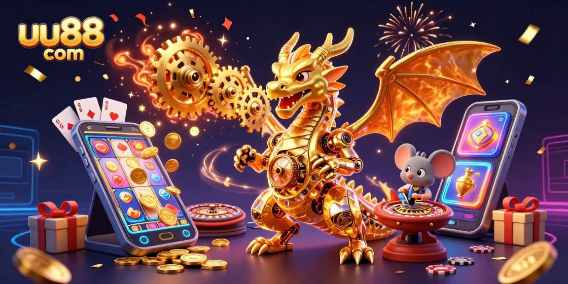 Experience thrilling wins at uu88 com with dynamic casino games illustrated in a vibrant scene.