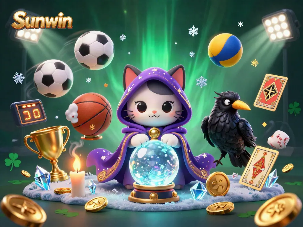 Win big with Sunwin at this dynamic casino themed gathering of fortune tellers and sports betting elements.