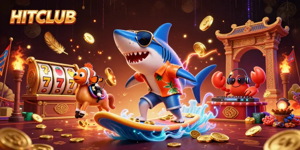 Engage in thrilling gameplay at HITCLUB with vibrant characters and dazzling casino elements.