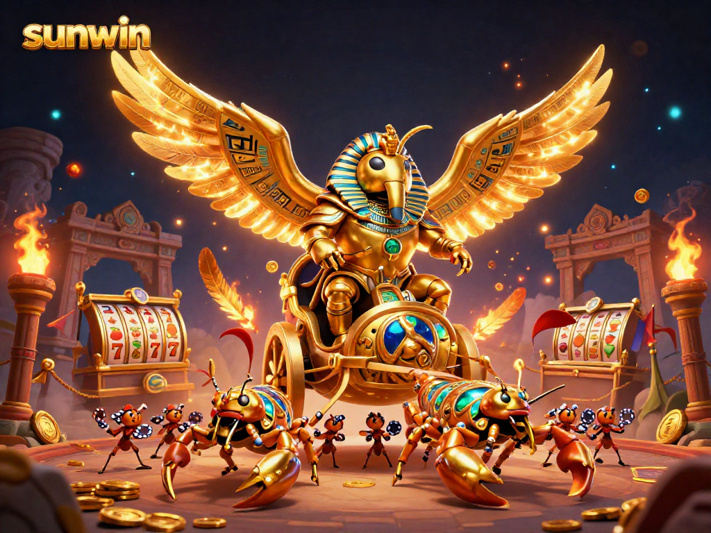 Win big at sunwin with this vibrant 3D casino scene featuring dynamic elements and characters.