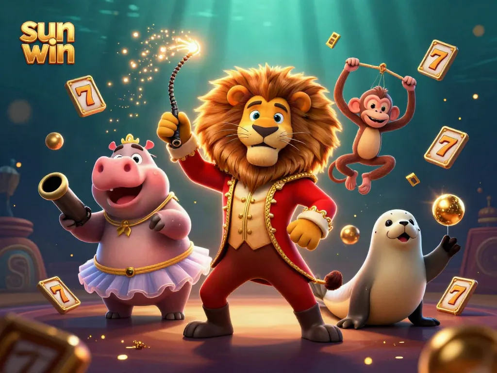 Experience the thrill of sun win as characters play exciting slots in a vibrant casino scene.