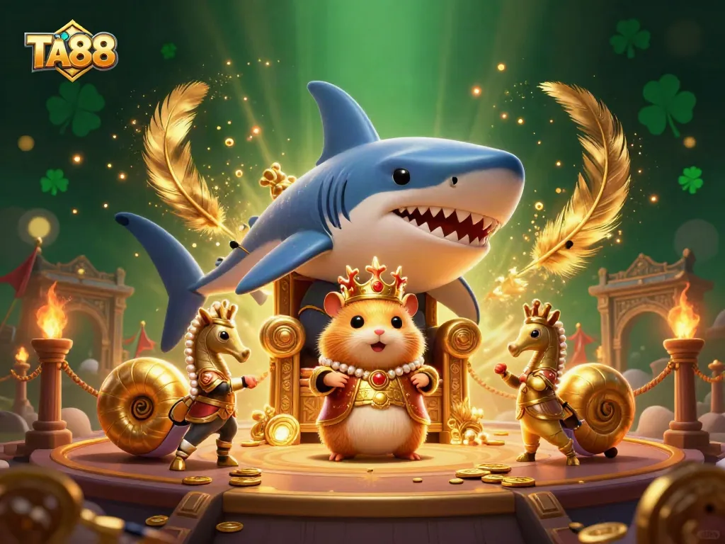 Experience thrilling gaming with TA88 in this vibrant casino-themed illustration.