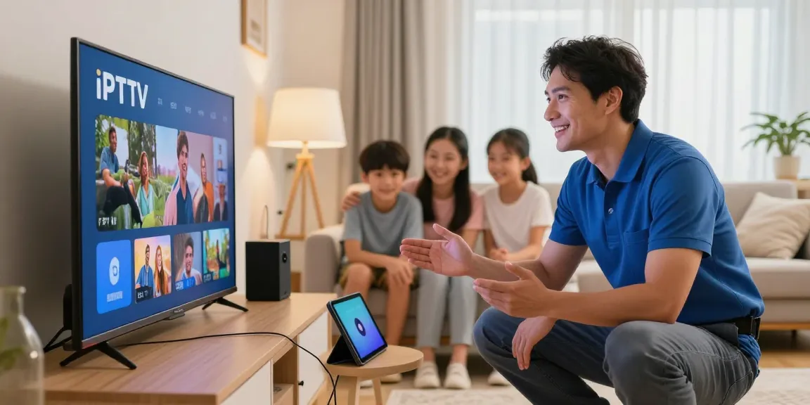 IPTV service setup by trusted local professional in a modern home environment.