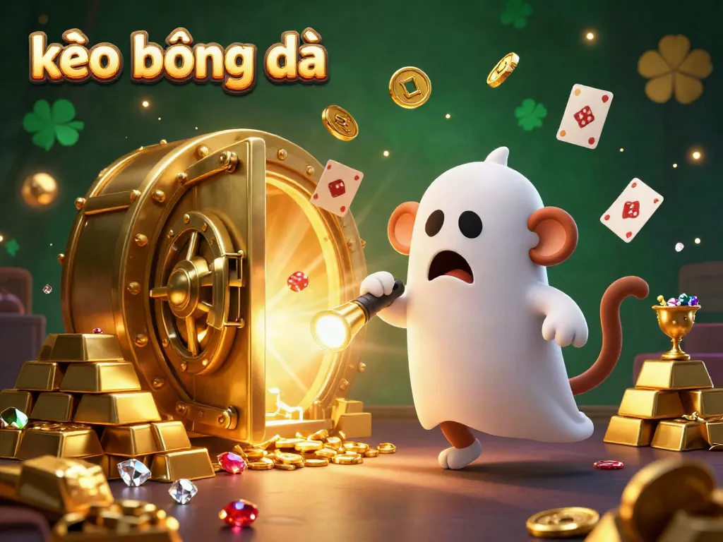 Engage in thrilling kèo bóng đá action with our dynamic scene of a playful poltergeist monkey juggling golden casino items amidst a haunted backdrop.