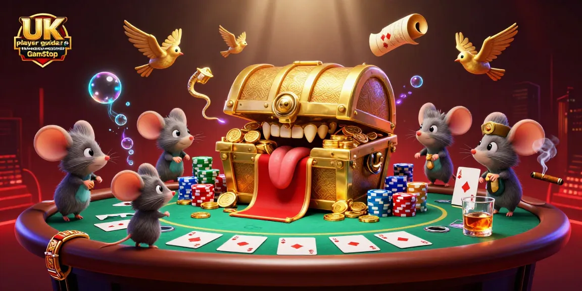 Engage with the UK player guide to bookmakers outside GamStop featuring vibrant casino elements and characters.