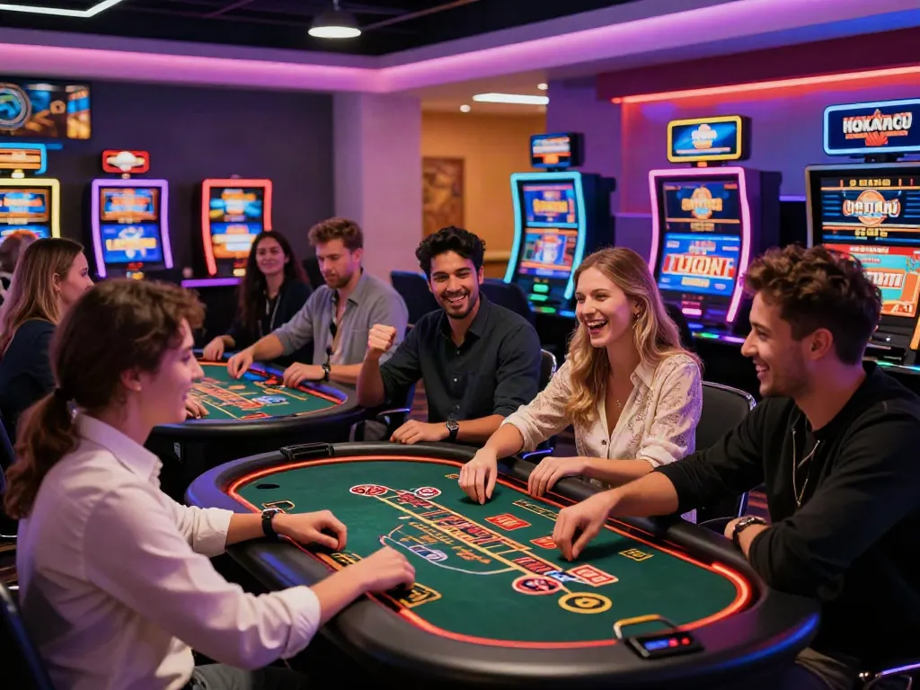 Exciting online casino atmosphere highlighting diverse players enjoying games at casino sites not on gamstop.