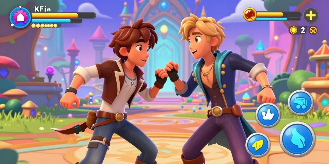 Exciting gay hentai games scene showcasing playful characters in a magical fantasy world.