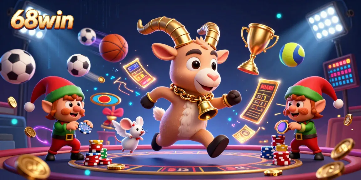 Experience thrilling games at 68win's holiday-horror casino with Krampus and playful gremlins.