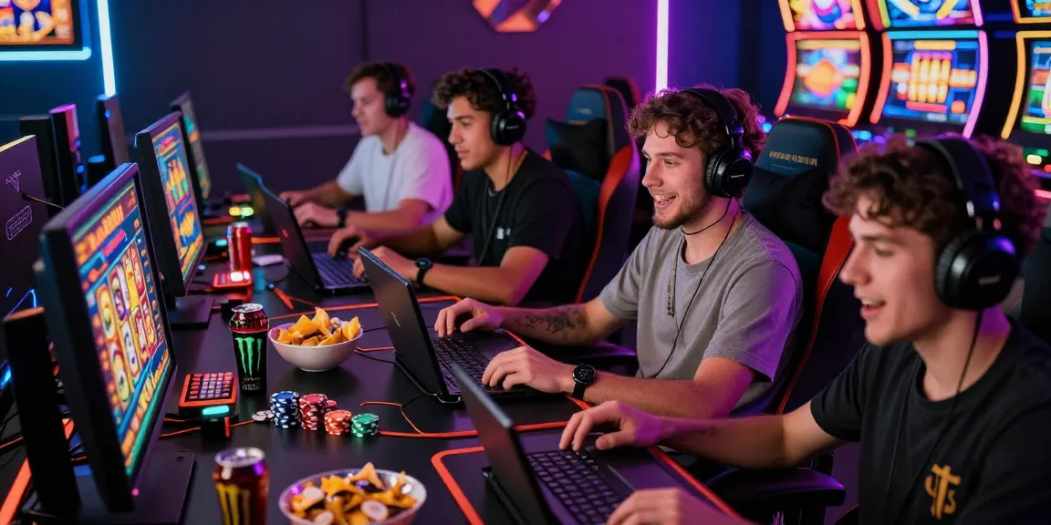 Exciting online gaming atmosphere featuring players engaging with slot gacor games and vibrant lighting.