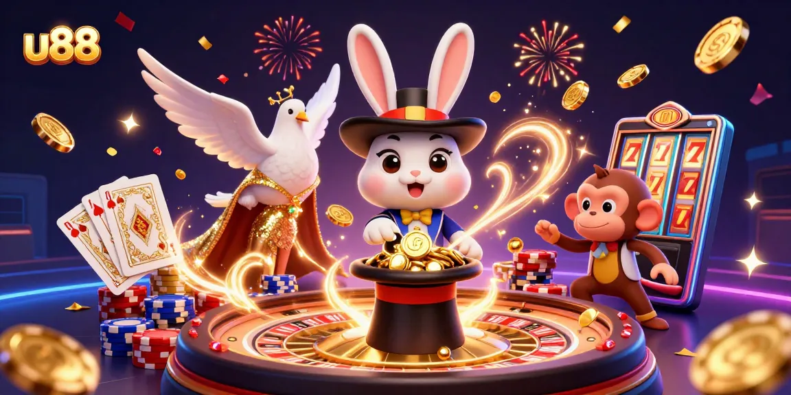 Experience the thrill of casino magic with the u88 magician rabbit conjuring riches!