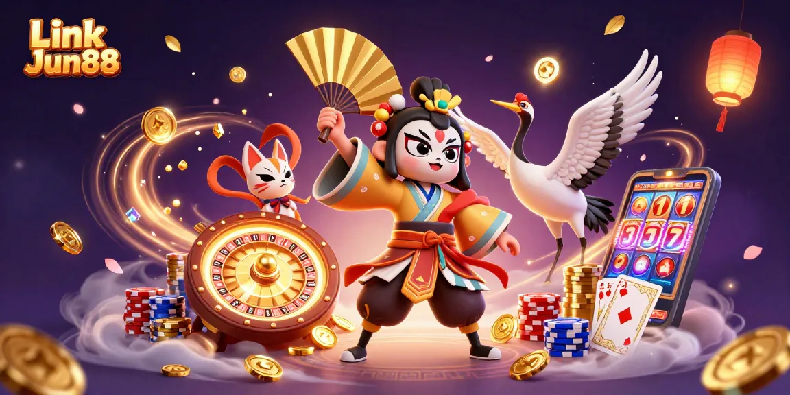 Experience thrilling gameplay and winning opportunities at Link Jun88's online casino with vibrant graphics.