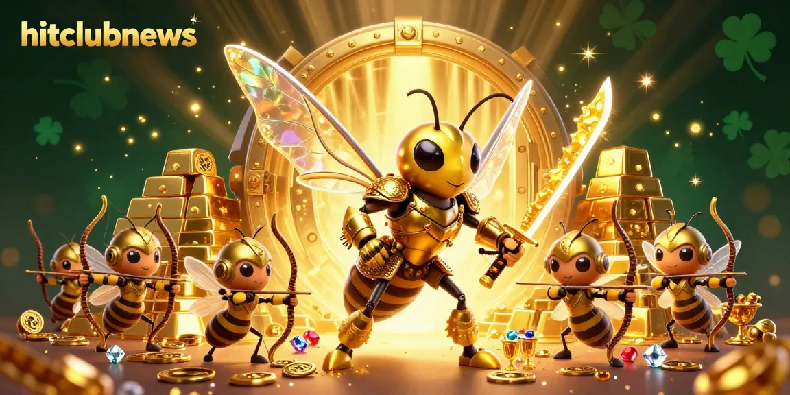 Engage in thrilling gameplay at hitclubnews with stunning visuals of the cartoon golden hornet samurai amidst treasure.