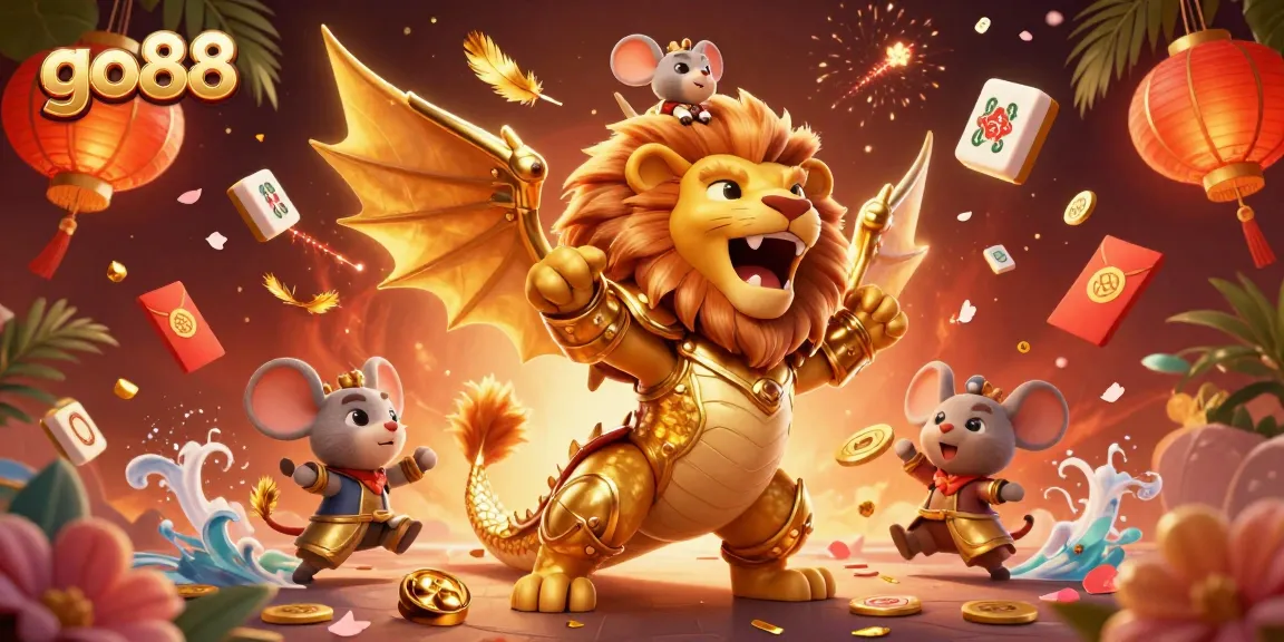 Experience thrilling action at go88 with a roaring chimera and festive gaming elements!